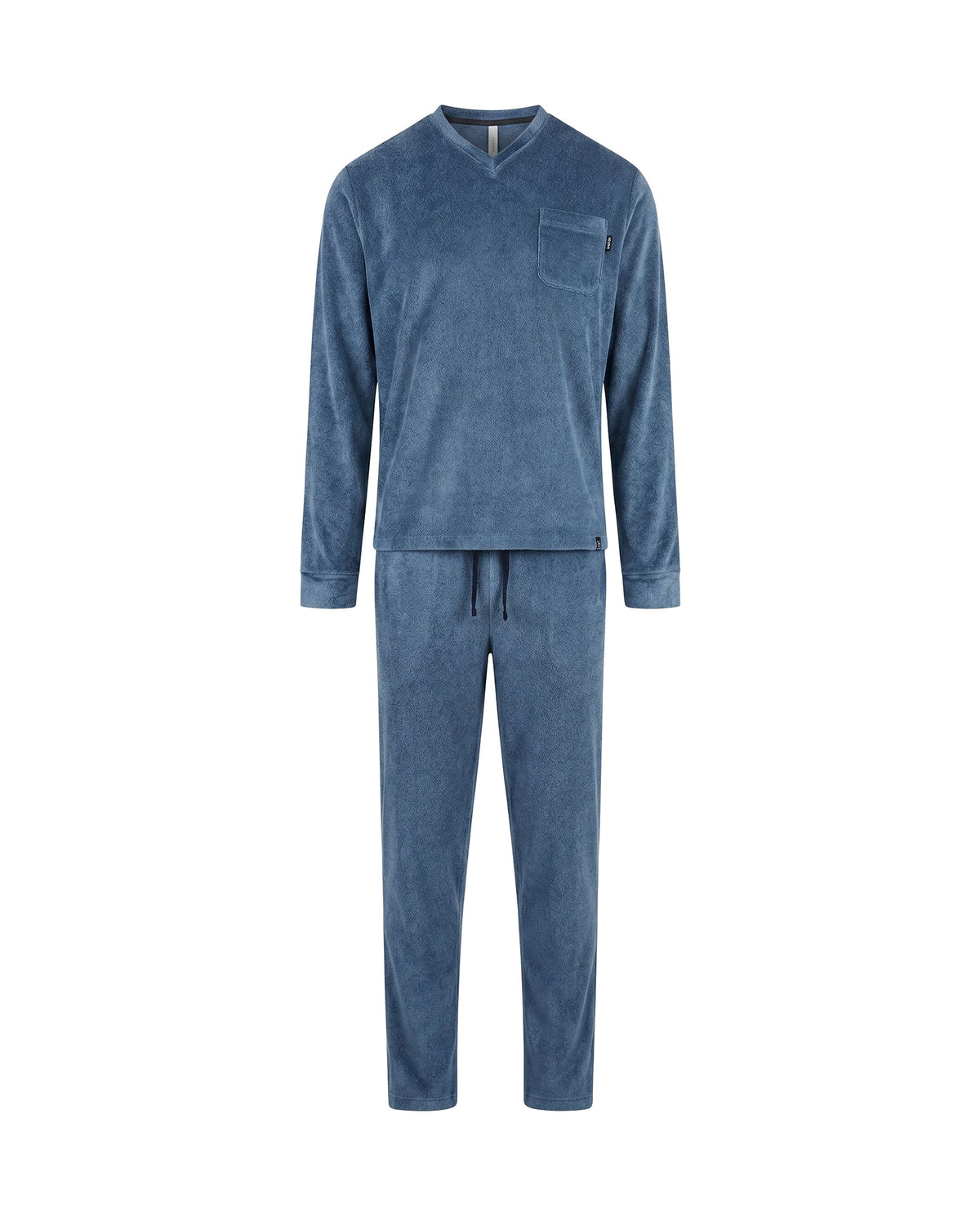 Pijama de hombre de invierno manga larga vigoré gris cuello pico