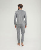 Pijama de hombre de invierno manga larga vigoré gris cuello pico