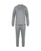 Pijama de hombre de invierno manga larga vigoré gris cuello pico