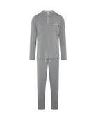 Pijama de hombre de invierno manga larga modal marino con botones