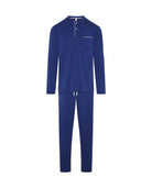 Pijama de hombre de invierno manga larga modal marino con botones