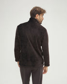 Bata corta de hombre de invierno jacquard marrón con cremallera