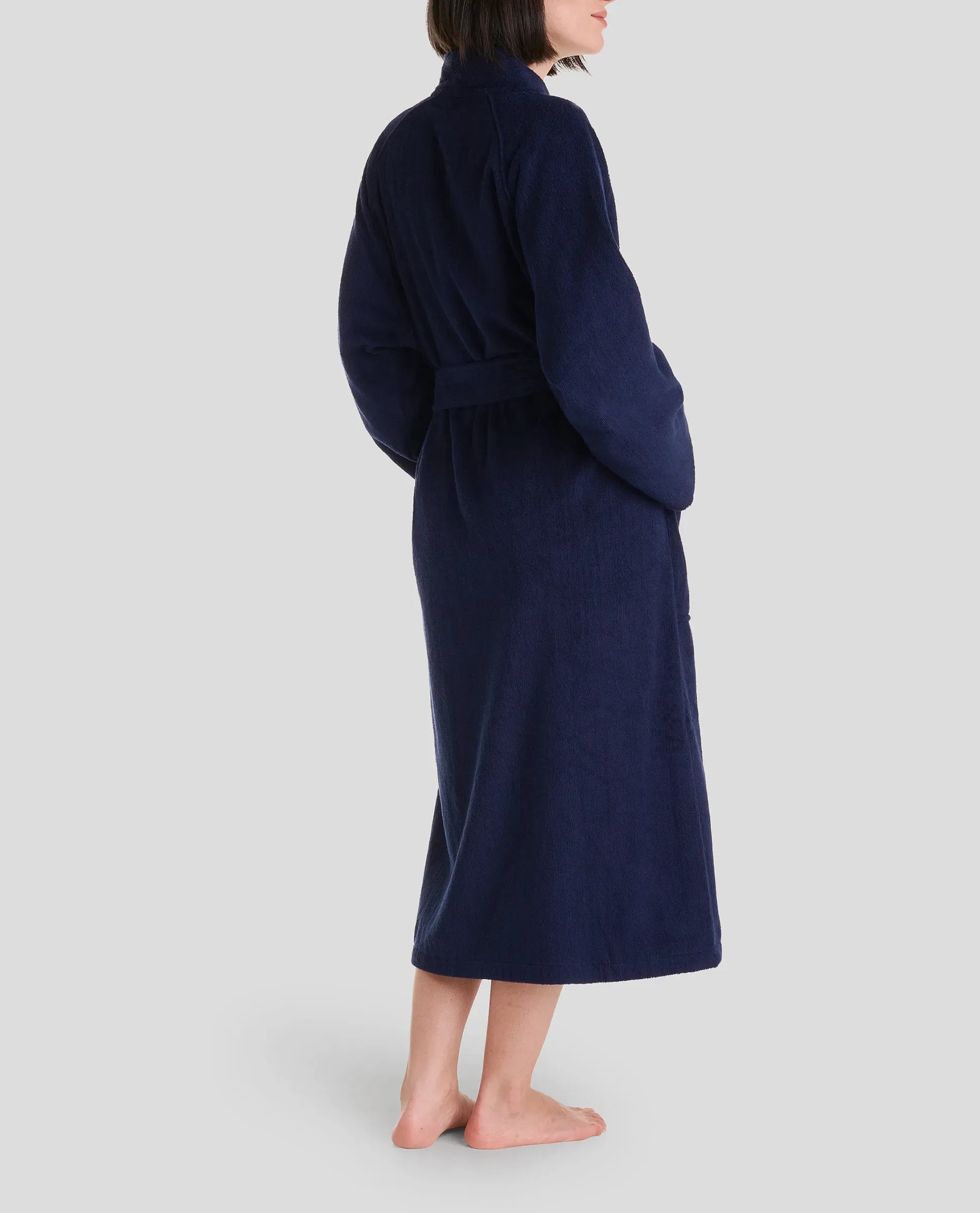 Albornoz baño algodón unisex — Marino