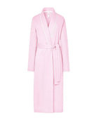 Bata de mujer larga lencera cruzada cuello smoking — Rosa