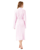 Bata de mujer verano cuello smoking con vivo — Rosa