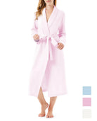 Bata de mujer verano cuello smoking con vivo — Rosa