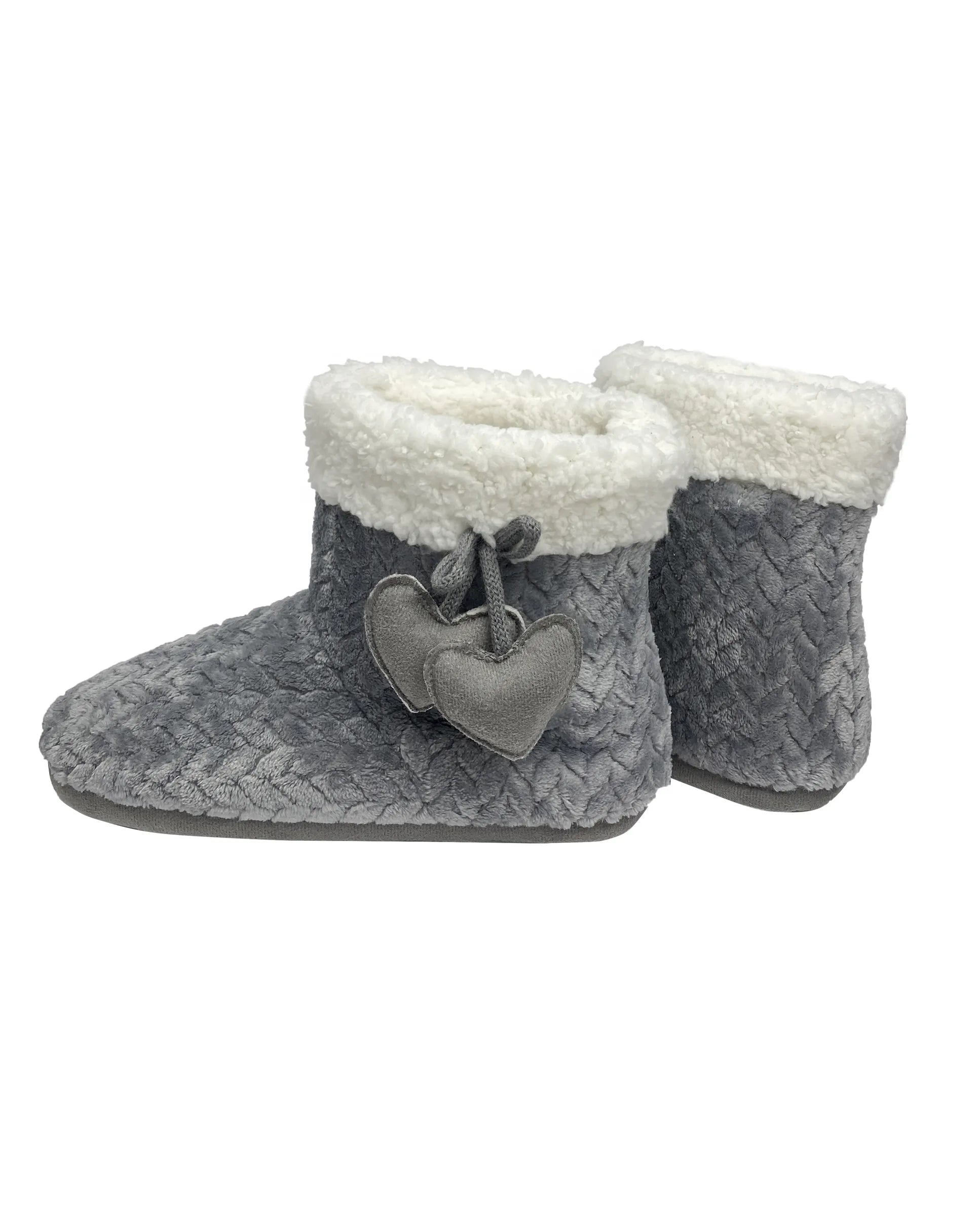Botas de mujer para casa borreguillo jacquard gris