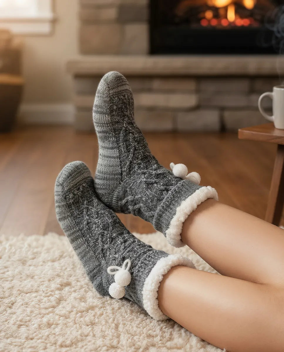 Calcetín para estar en casa mujer trenzado