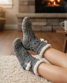 Calcetín para estar en casa mujer trenzado