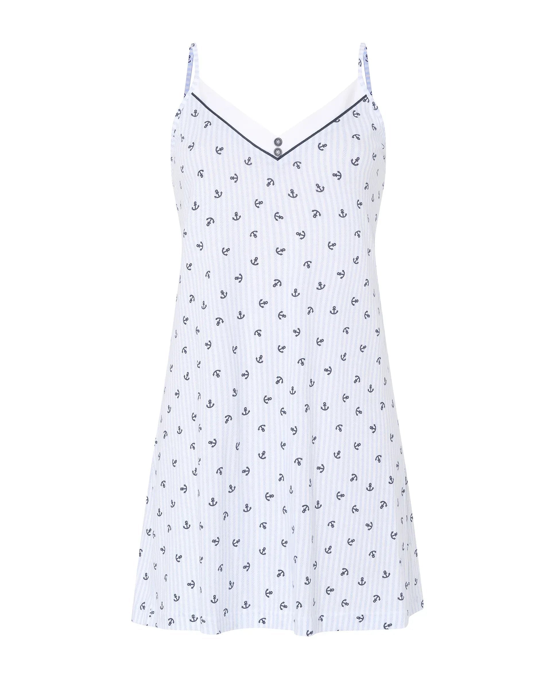 vista trasera de camisola de tirantes con estampado veraniego de anclas