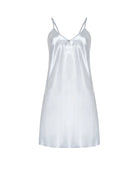 Camisón corto de mujer de verano, tejido raso y tirantes. Color gris