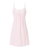 Camisón corto de tirantes a rayas — Fucsia