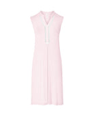 Camisón lencero sin mangas cuello botones entredós — Rosa