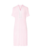 Camisón lencero de manga corta cuello botones entredós — Rosa