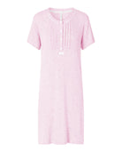 Camisón de manga corta de punto lorzas — Rosa