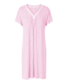Camisón de verano manga corta con puntilla — Rosa