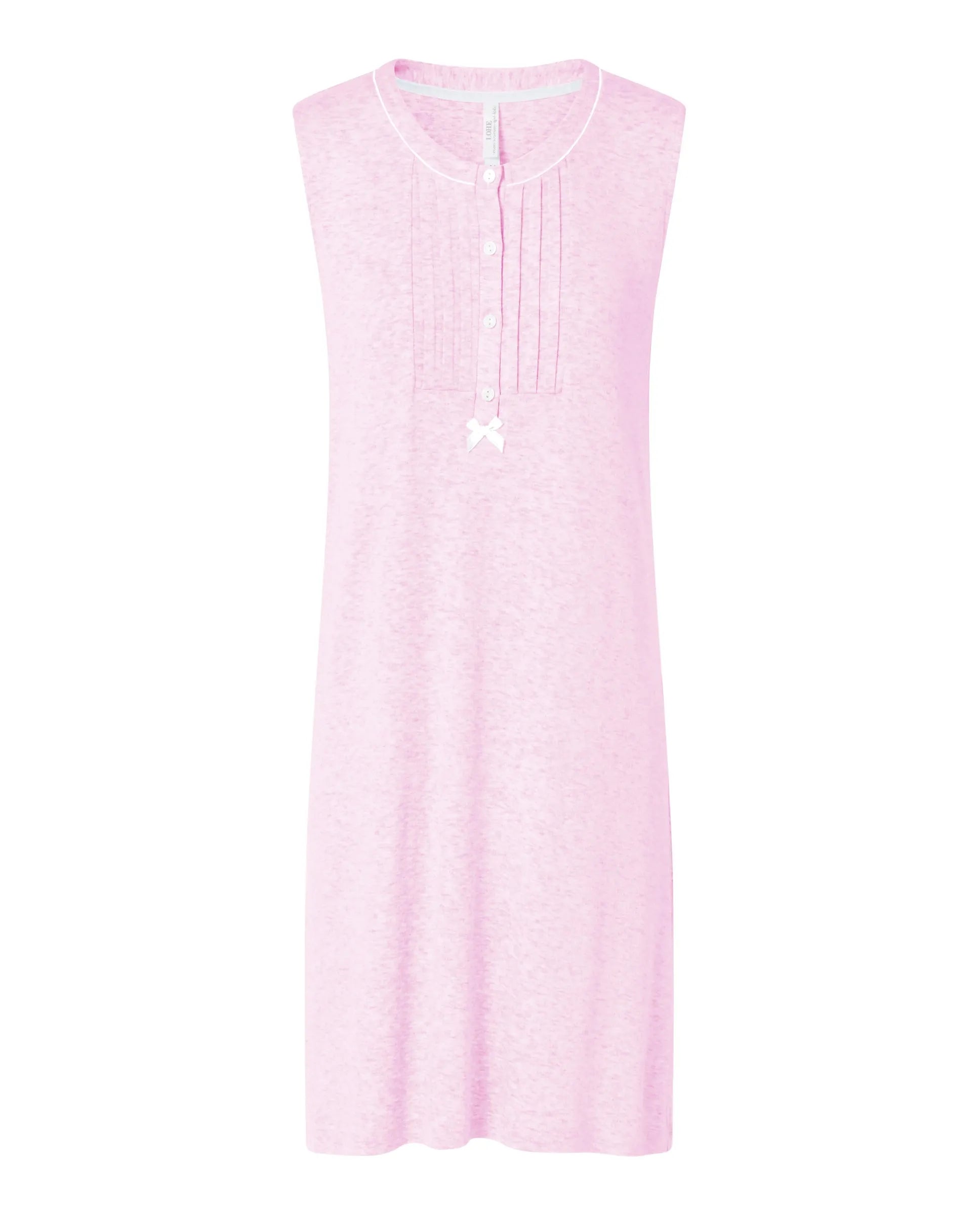 Camisón sin mangas de punto lorzas — Rosa