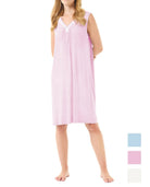 Camisón sin mangas de verano con puntilla — Rosa