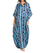 Kaftan seda natural manga mariposa azules