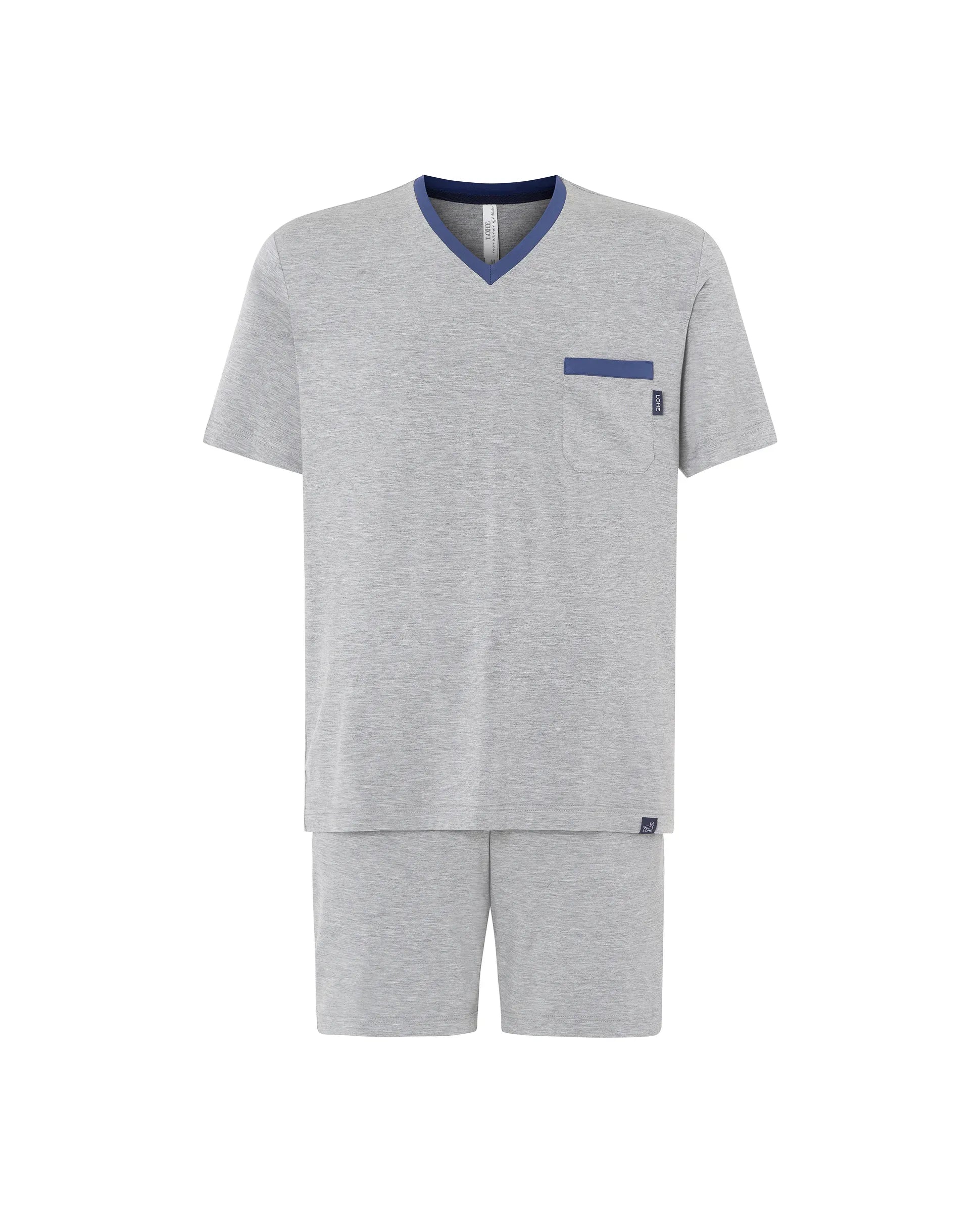 Hombre con pijama corto de verano mixto plumeti