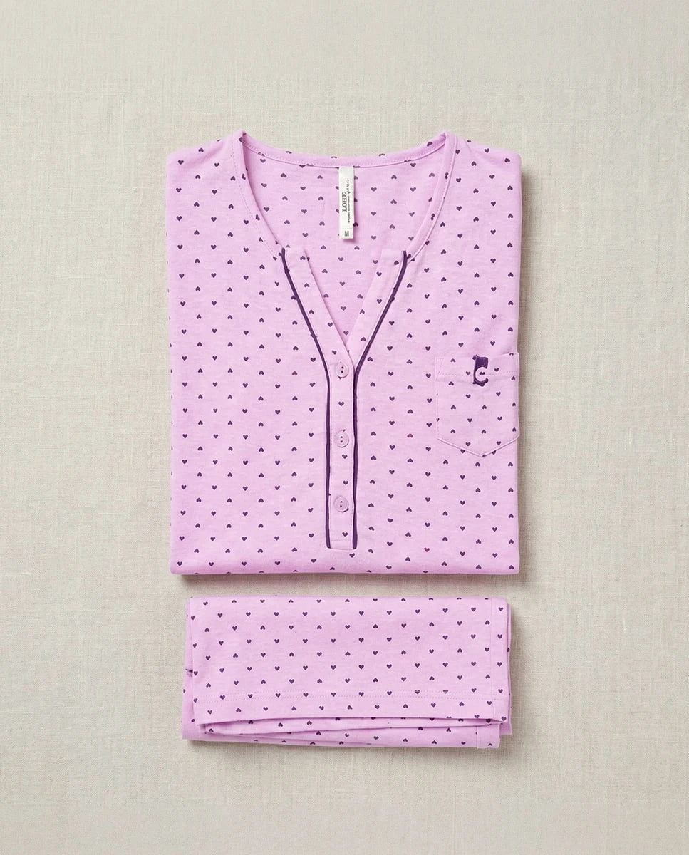 ✅ Pijama corto de mujer verano corazones sin mangas | LOHE ®