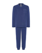 Pijama Lohe de hombre, cálido tejido, escote en pico, manga larga y pantalón largo con puños y bolsillos laterales.