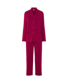 Pijama Lohe de mujer modal liso, abierto con botones, bolsillos de plastón, manga larga y pantalón largo.
