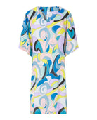 Modelo luce vestido corto de verano abotonado con estampado de animal print y bolsillos