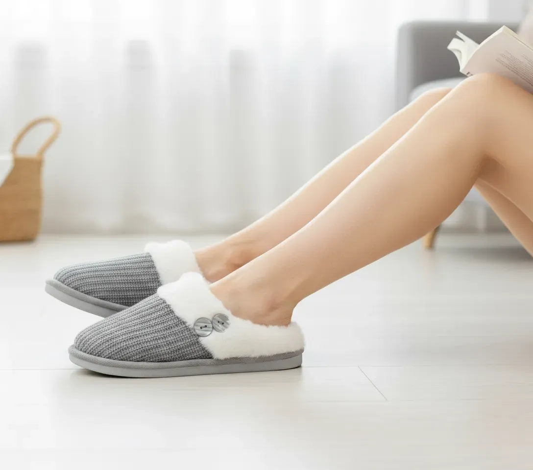 Zapatillas de mujer abiertas borreguillo